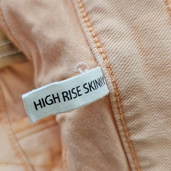 rag & bone Womens Prairie Sun High Rise Skinny Jeans Size 26 Raw Hem Ankle Peach - Picture 7 of 9